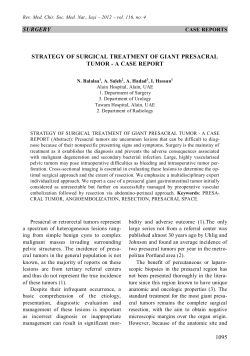 surgery 1095 strategy of surgical treatment of giant presacral tumor