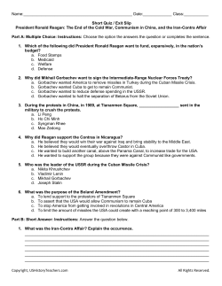 Copyright, USHistoryTeachers.com All Rights Reserved. Name