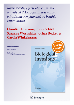 on benthic communities - Universit&auml;t Koblenz &middot; Landau