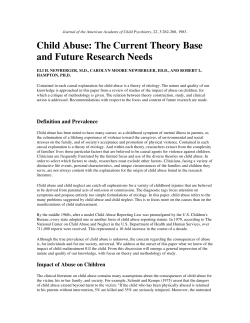 Child Abuse: The Current Theory Base and