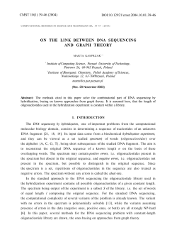 ON THE LINK BETWEEN DNA SEQUENCING AND GRAPH THEORY