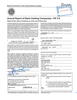 Annual Report of Bank Holding Companies-FR Y-6