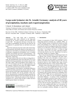 Large-scale lysimeter site St. Arnold, Germany