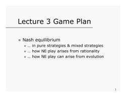 Lecture 3 Game Plan
