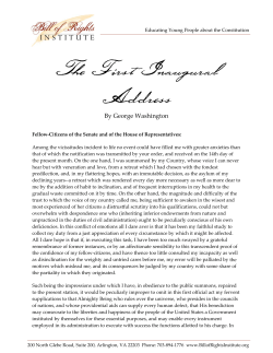 The First Inaugural Address