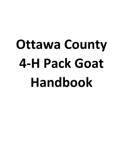 Ottawa County 4-H Pack Goat Handbook