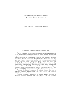 Modernizing Political Science: