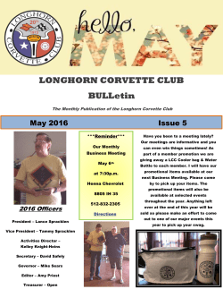 May 2016 - Longhorn Corvette Club