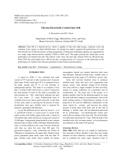 Thermo-Electrically Cooled Solar Still