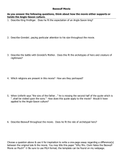Beowulf Movie As you answer the following questions