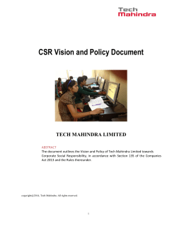 CSR policy - Tech Mahindra