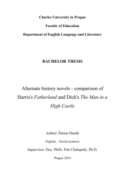 Alternate history novels - comparison of Harris`s Fatherland and