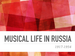 Musical Life in Russia - DigitalCommons@Cedarville
