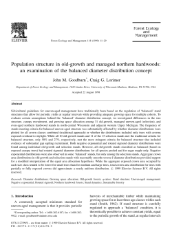 Population structure in old-growth and managed northern hardwoods