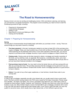 The Road to Homeownership