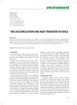 THE ACCUMULATION AND HEAT TRANSFER IN SOILS