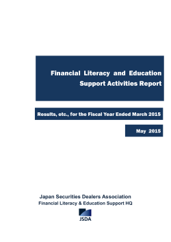 Financial Literacy and Education Support Activities Report (2015)