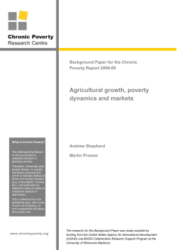 Agricultural growth, poverty dynamics and markets