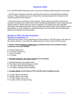 Sentence Skills - Navajo Technical University