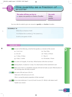 One quantity as a fraction of another