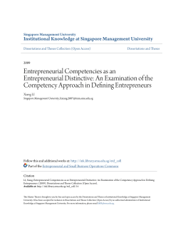Entrepreneurial Competencies as an Entrepreneurial Distinctive: An