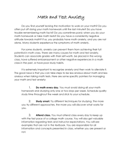 Math and Test Anxiety - Tacoma Community College