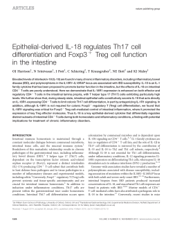 Epithelial-derived IL-18 regulates Th17 cell differentiation