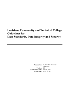 LCTCS Data Standards in Regards to LoLA/Banner
