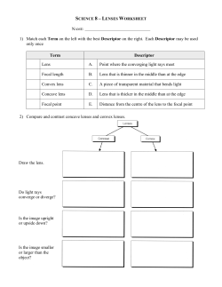 Lenses Worksheet