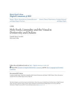 Holy Fools, Liminality and the Visual in Dostoevsky and Dickens