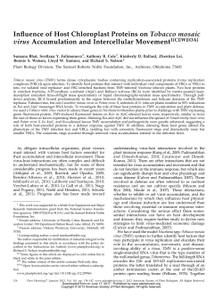 Influence of Host Chloroplast Proteins on Tobacco mosaic virus
