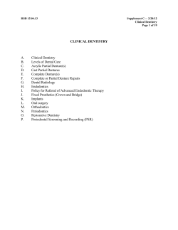 clinical dentistry - Florida Department of Corrections