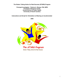 1 The Sisters Taking Action for Real Success (STARS) Program