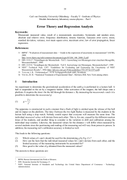 Error theory and regression analysis