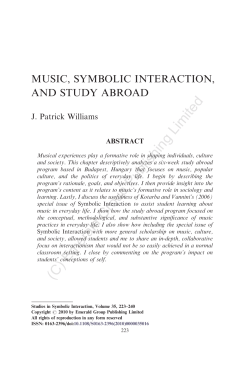 Music, symbolic interaction, and study abroad
