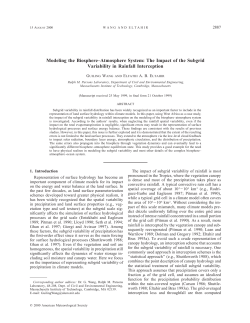 Modeling the Biosphere&ndash;Atmosphere System: The Impact of the