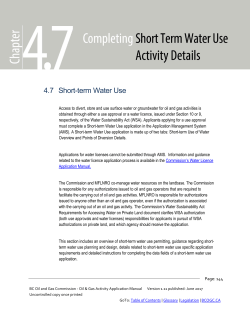 4.7 Short-term Water Use - BC Oil and Gas Commission
