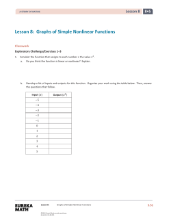 Lesson 8: Graphs of Simple Nonlinear Functions