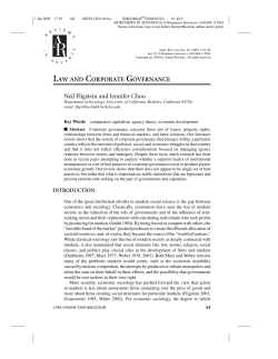 Corporate Governance and Economic Performance