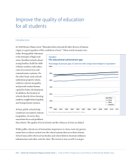 Improve the quality of education for all students