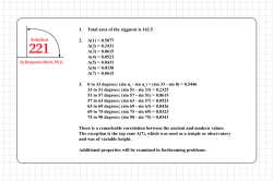 Solution 1. Total area of the ziggurat is 162.5 2. A(1) = 0.5077 A(2