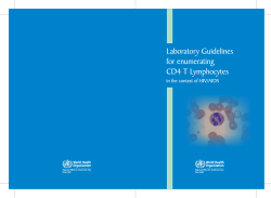 Laboratory Guidelines for enumerating CD4 T Lymphocytes in the