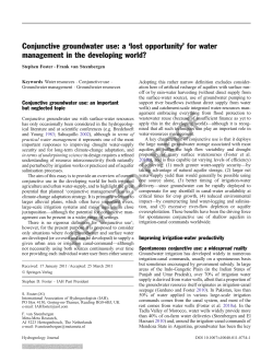 Conjunctive groundwater use