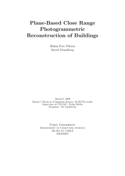 Plane-Based Close Range Photogrammetric Reconstruction of