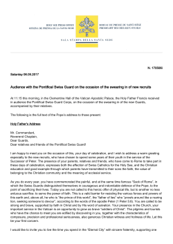 Audience with the Pontifical Swiss Guard on the occasion of the