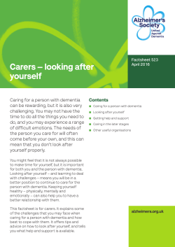 Carers - looking after yourself