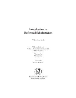 Introduction to Reformed Scholasticism