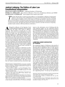 Judicial Lobbying: The Politics of Labor Law Constitutional