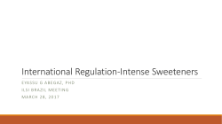 International Regulation of sweetener