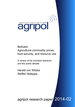 Biofuels: Agricultural commodity prices, food security and